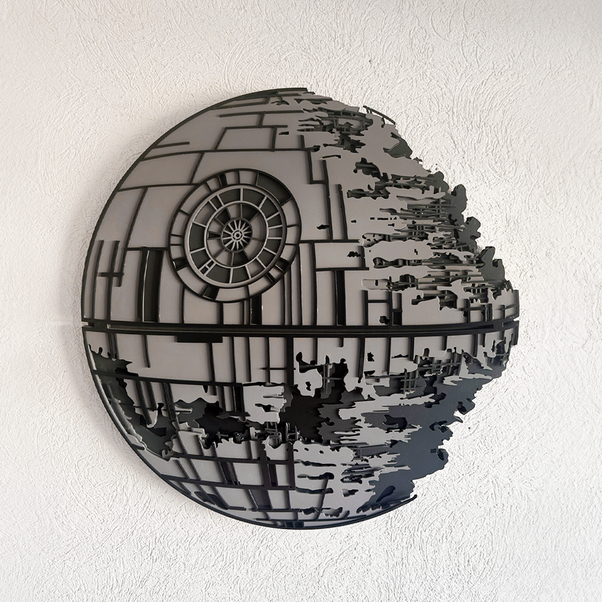Figura Decorativa de Pared Estrella de la Muerte de Múltiples Capas