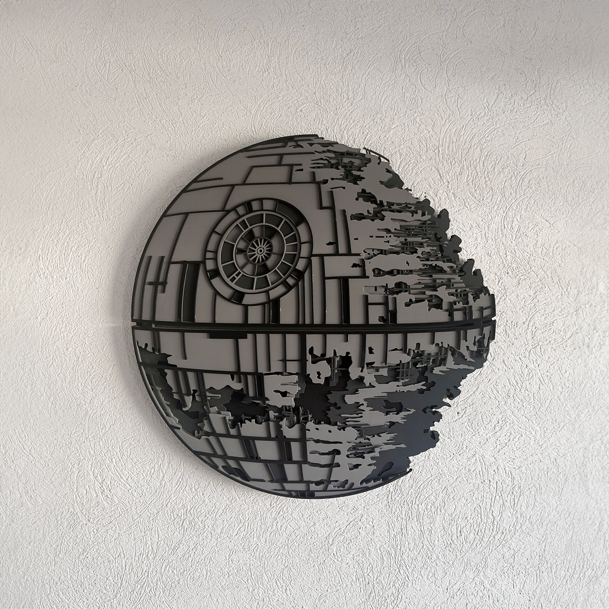 Figura Decorativa de Pared Estrella de la Muerte de Múltiples Capas
