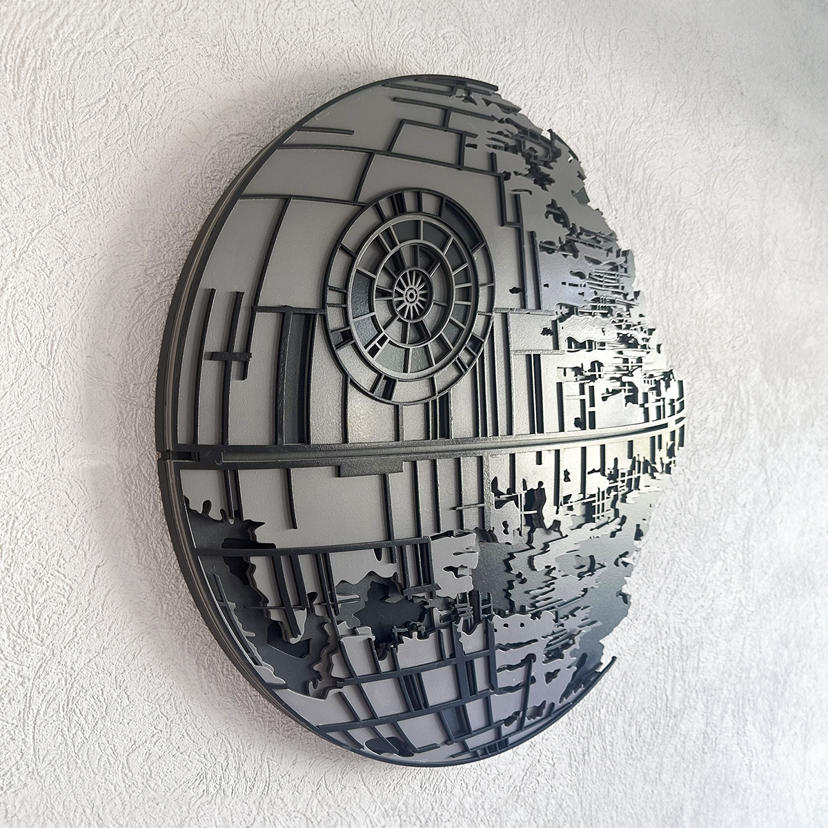 Figura Decorativa de Pared Estrella de la Muerte de Múltiples Capas