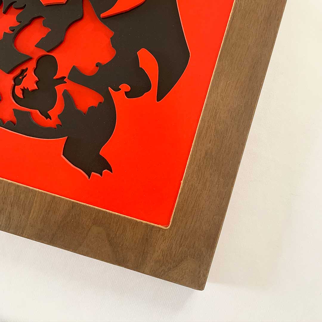 Cuadro Evolución Pokémon de Silueta Charizard para Pared en Capas