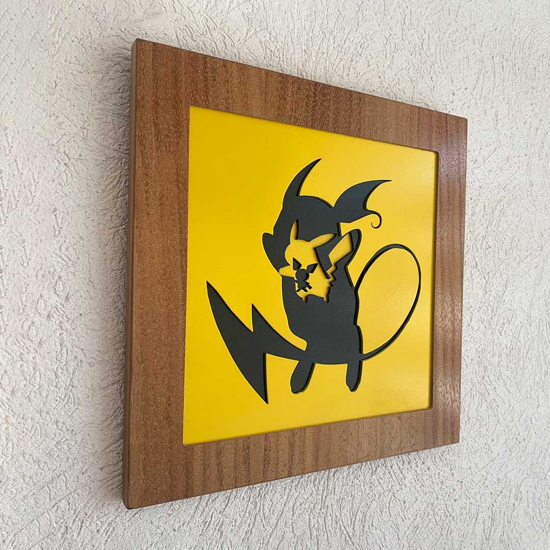 Cuadro Evolución Pokémon de Silueta Pikachu para Pared en Capas