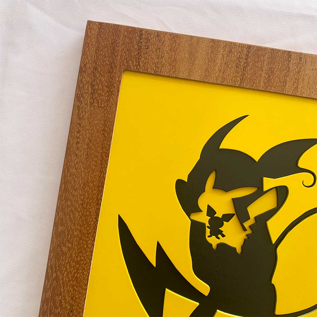 Cuadro Evolución Pokémon de Silueta Pikachu para Pared en Capas