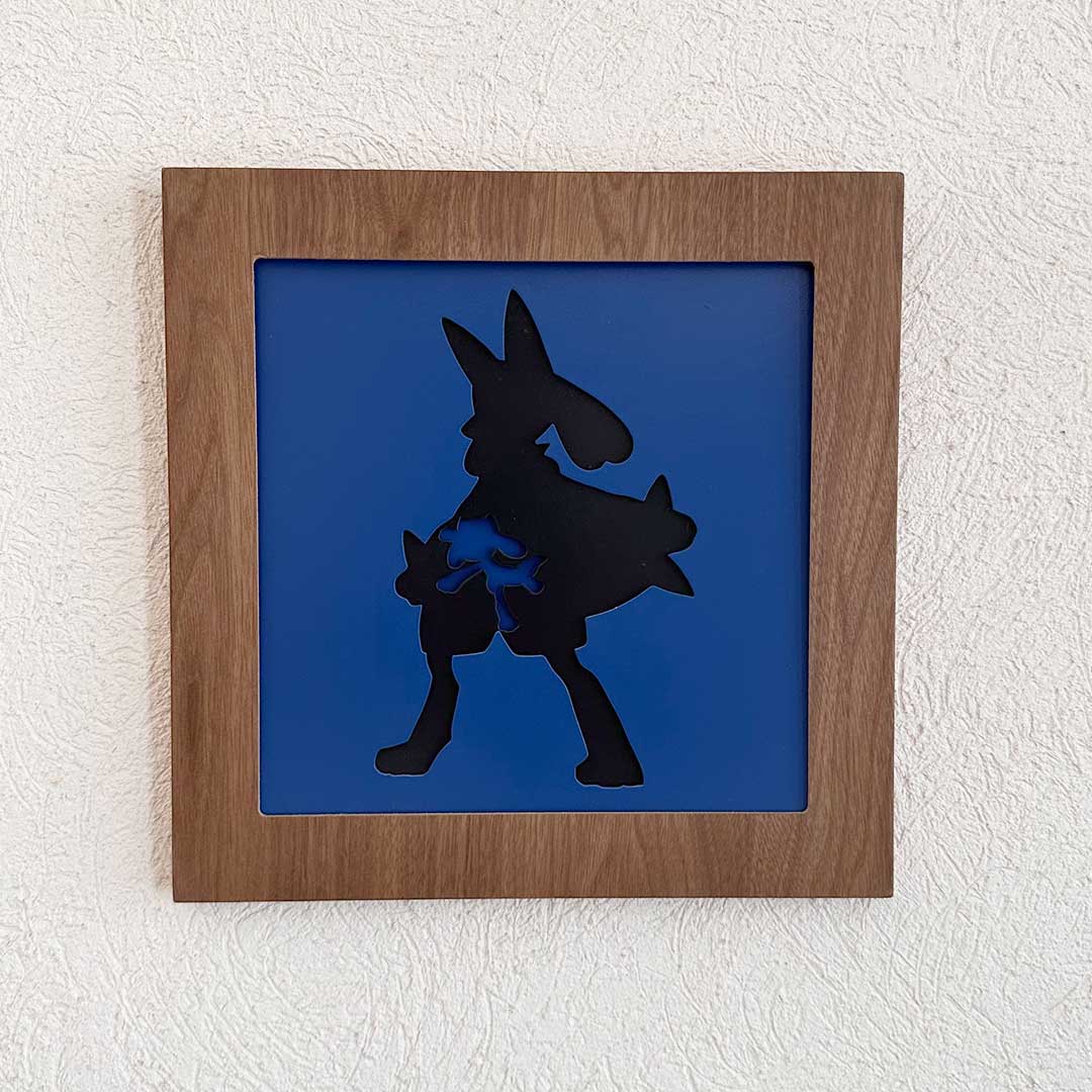 Cuadro Evolución Pokémon de Silueta Lucario para Pared en Capas